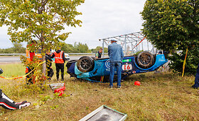 Porsche avarija Palangos 1006 km lenktynėse, komandos &bdquo;Porsche Baltic 91&ldquo; pilotas nenukentėjo