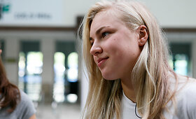 Rūta Meilutytė Kaune mokė vaikus plaukti