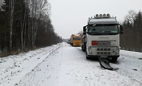 Vilkikų avarija kelyje &bdquo;Via Baltica&ldquo; netoli Sitkūnų