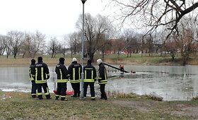Ant ledo &ndash; Klaipėdos ugniagesių pratybos