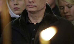Rusijos ministras pirmininkas V.Putinas Kalėdas sutiko cerkvėje