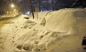 Dėl didelio kiekio sniego uždarytas Jungtinių Tautų pastatas Niujorke