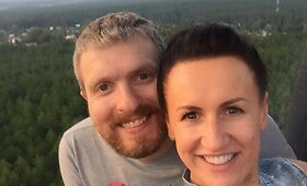 Katažina ir Deivydas Zvonkai skrido oro balionu