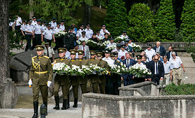 Įvykių Medininkuose minėjimas Vilniaus Antakalnio kapinėse