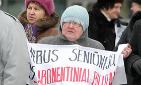 &Scaron;alia Vilniaus savivaldybės surengtas sostinės seniūnijas palaikanti protesto akcija