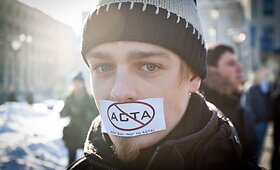 Vilniuje vyko protestas prie&scaron; ACTA sutartį 