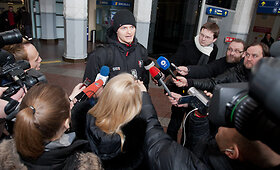 &bdquo;Lietuvos ryto&ldquo; krep&scaron;ininkai po pergalės grįžo į Vilnių