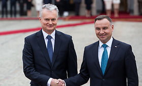 Prezidento Gitano Nausėdos pasitikimo ceremonija Lenkijos prezidento rūmuose