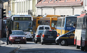 Transporto spūstis Vilniaus senamiestyje