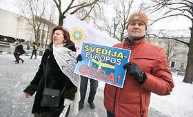 Vilniuje Lietuvos liaudies partija organizavo piketus &bdquo;Sugrąžinkite mažąjį Gabrielių namo&ldquo;