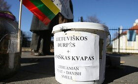 Protestas prie&scaron; Danijos verslininkus