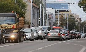 Transporto spūstys Vilniaus Naujamiestyje