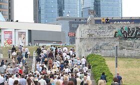 Verslo centre Vilniuje prie&scaron;gaisrinės pratybos