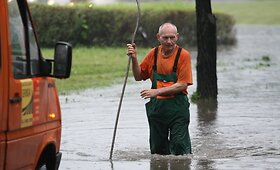 Po liūties Vilniaus gatvės tapo ežerais