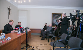 Lietuvos Vyskupų Konferencijos pirmininko arkivyskupo Gintaro Gru&scaron;o spaudos konferencija