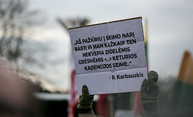 I&scaron;radingiausi protesto &bdquo;Mes kaltinam!&ldquo; plakatai
