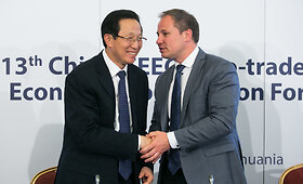 Žemės ūkio ministro Giedriaus Surplio ir Kinijos žemės ūkio ministro Han Chagfu spaudos konferencija