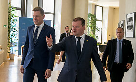 Sauliaus Skvernelio ir Remigijaus &Scaron;ima&scaron;iaus spaudos konferencija
