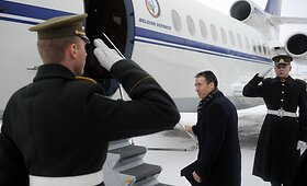 Vilniaus oro uoste i&scaron;lydėtas NATO vadovas Andersas Foghas Rasmussenas