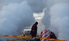 Dėl &scaron;alčio Vilniuje trūko &scaron;iluminės trasos vamzdis