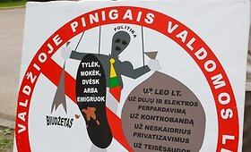 Spaudos atgavimo dieną protestas prie LRT pastato