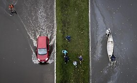 Potvynis Argentinoje i&scaron; pauk&scaron;čio skrydžio