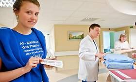 Jaunieji medikai surengė akciją Respublikinėje Vilniaus universitetinėje ligoninėje