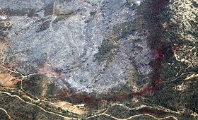 Mi&scaron;kų gaisro padariniai Arizonoje i&scaron; pauk&scaron;čio skrydžio