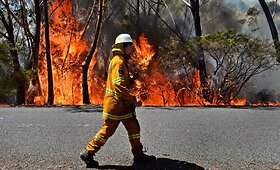 Australijos pietryčiuose ugniagesiai bando suvaldyti didžiulį gaisrą