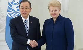 Jungtinių Tautų vadovas Ban Ki-moonas susitiko su Lietuvos prezidente Dalia Grybauskaite