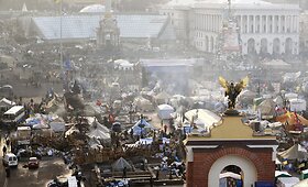 Derybose dėl Ukrainos krizės pasiektas susitarimas, dalis protestuotojų paliko Nepriklausomybės aik&scaron;tę Kijeve