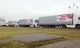 Rusija į Ukrainą i&scaron;siuntė dar vieną humanitarinės pagalbos sunkvežimių koloną