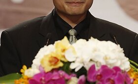 Karjerą baigęs Yao Mingas &Scaron;anchajuje surengė spaudos konferenciją