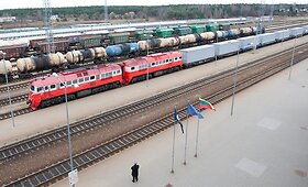 Konteinerinio traukinio &bdquo;Saulė&ldquo; pasitikimas