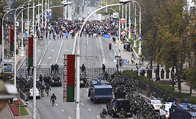 Baigiantis ultimatumo terminui, baltarusiai i&scaron;ėjo protestuoti prie&scaron; A.Luka&scaron;enką