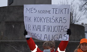 Prie Ukmergės rajono savivaldybės &ndash; medikų piketas