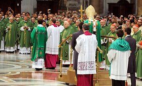 Popiežius Benediktas XVI pirmą kartą pasinaudojo platforma su ratukais 