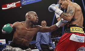 Profesionalaus bokso dvikova: Floydas Mayweatheris pries Marocą Maidaną