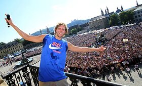 NBA čempiono Dirko Nowitzkio sutiktuvės gimtajame miestelyje