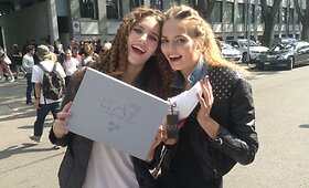 Manekenės Agnė Končiūtė ir Nida Kazickaitė Milano mados savaitėje