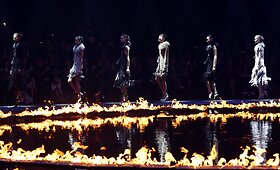 Ugningas Roberto Cavalli kolekcijos pristatymas Milano mados savaitėje