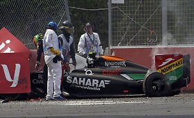 Felipe Massos ir Sergio Perezo avarija Kanados F-1 lenktynėse