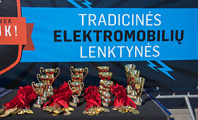 Vaikų lenktynės elektromobiliais Klaipėdoje