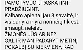 Grigi&scaron;kių &Scaron;viesos gimnazijos direktorės bendravimas su pedagogais