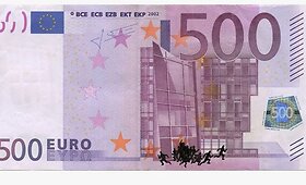 Menininko pie&scaron;iniai ant eurų 