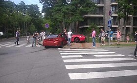 Skaitytojo kadrai: Ugniaus Kiguolio &bdquo;Ferrari&ldquo; Palangoje susidūrė su BMW M4