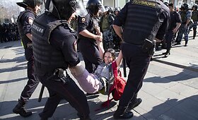 Maskvoje per demonstraciją sulaikyta &scaron;imtai žmonių
