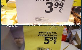 Pieno produktų kainos