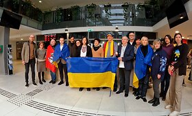 Ukrainos palaikymo akcija Vilniaus savivaldybės 2023 m. vasario 23 dieną