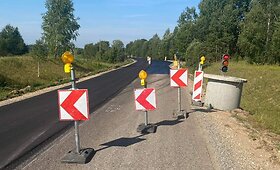 Remonto darbai kelyje tarp Girsteiti&scaron;kio ir Balninkų Molėtų rajone